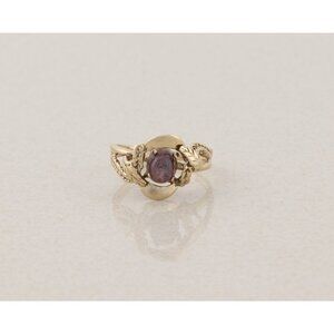 10k Yellow Gold Natural Ruby Star Sapphire Ring Size 7 1/4
